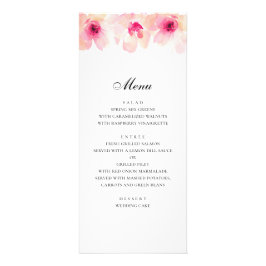 Flores rosadas. Menú de cena de boda floral sonros