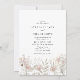 Flores rosadas polvorientas | Invitaciones a bodas