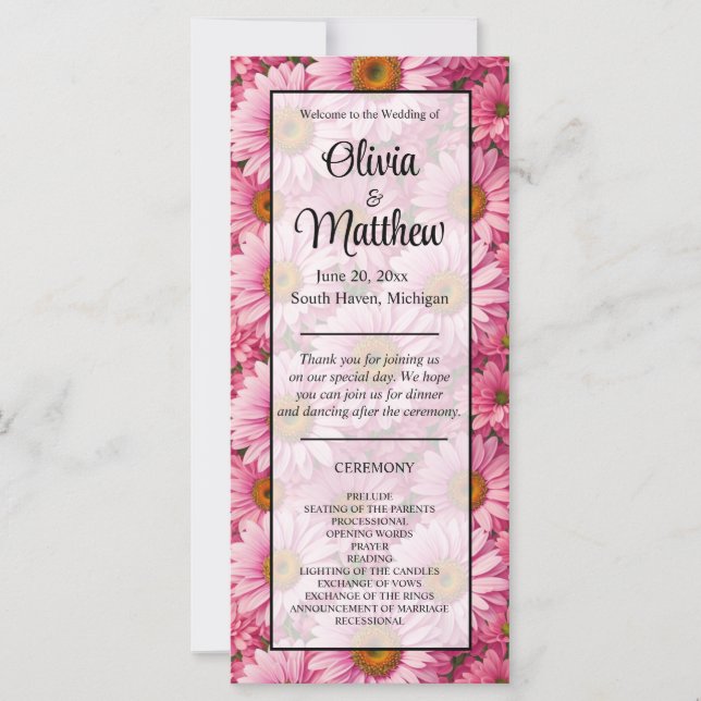 Flores rosadas rosadas florales de primavera rosad (Anverso)