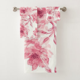 Flores rosadas sonrosadas pintadas al acuarela flo
