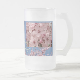 Flores rosadas Tazas de vidrio helado Primavera