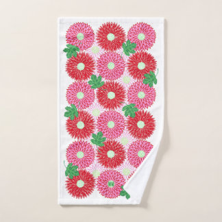 Flores rosadas y rojas de bloque de madera vintage
