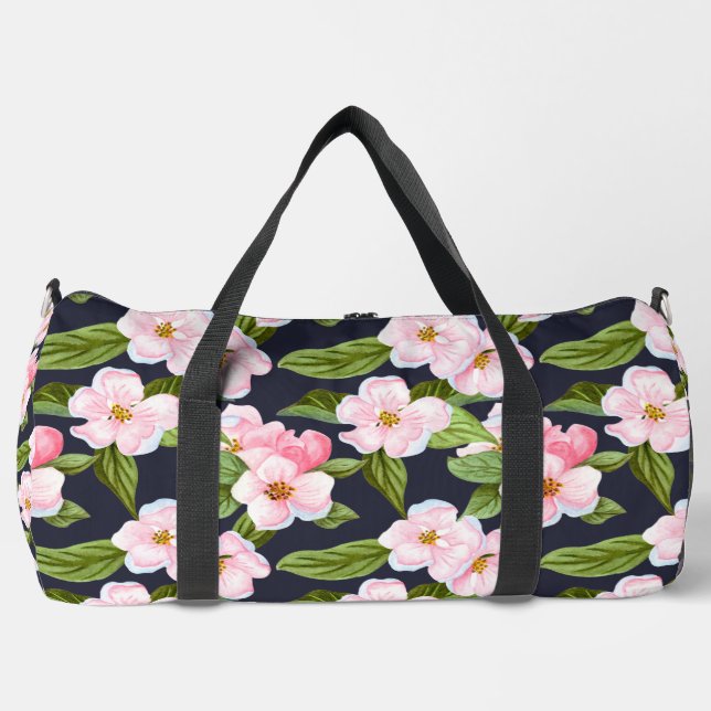 Flores rosas Bolsa Duffel Grande (Anverso)