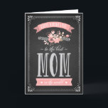 Flores rosas en la pizarra | Tarjeta del día de la<br><div class="desc">Flores rosas en la pizarra | Tarjeta del Día de la Madre Rústica y caprichosa tarjeta del día de la madre. Hay artículos similares disponibles.</div>