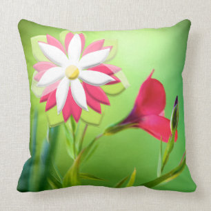 Flores rosas personalizadas Jardín almohada suave