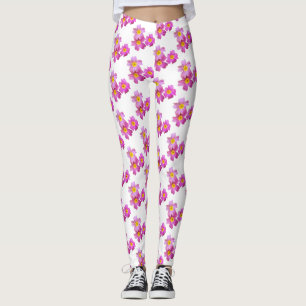 Flores rosas personalizados de fotos Leggings