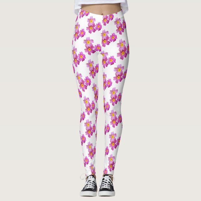 Flores rosas personalizados de fotos Leggings (Anverso)