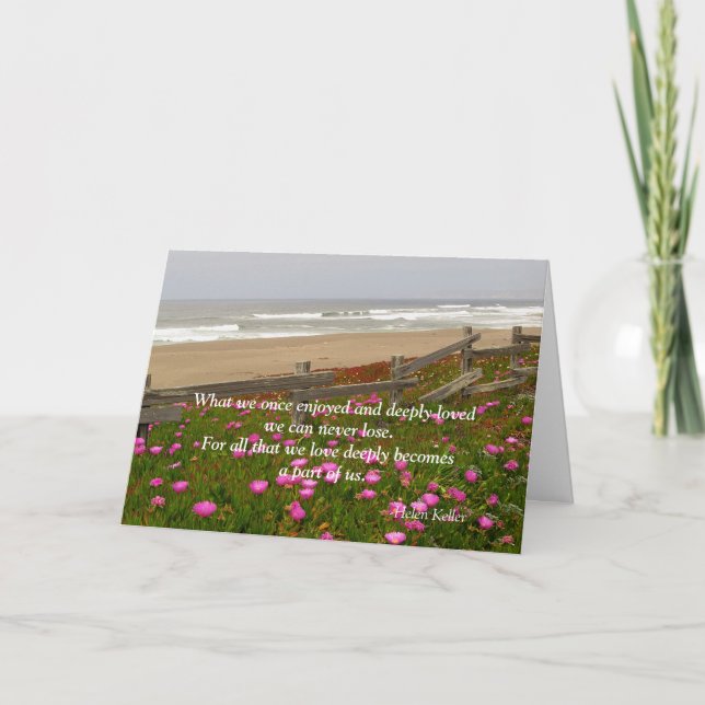 Flores rosas por la tarjeta de simpatía oceánica (Anverso)