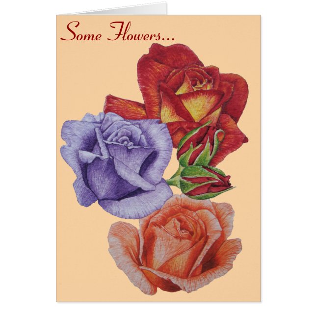 flores rosas rojas y rosas brotes florales (Frente)