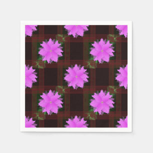 Flores rosas y glóbulos rojos. Servilleta de papel