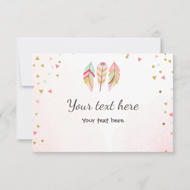 Flores RSVP de tarjetas Wild and Three Insert (Anverso)