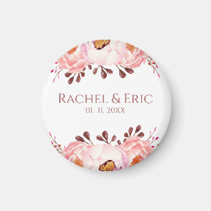 Flores Rubor con imán Boda de nombres personalizad