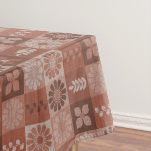 Flores ruidosas marrones burlap deja manteles