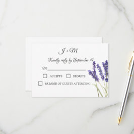 Flores ruidosas moradas de lavanda RSVP moderna