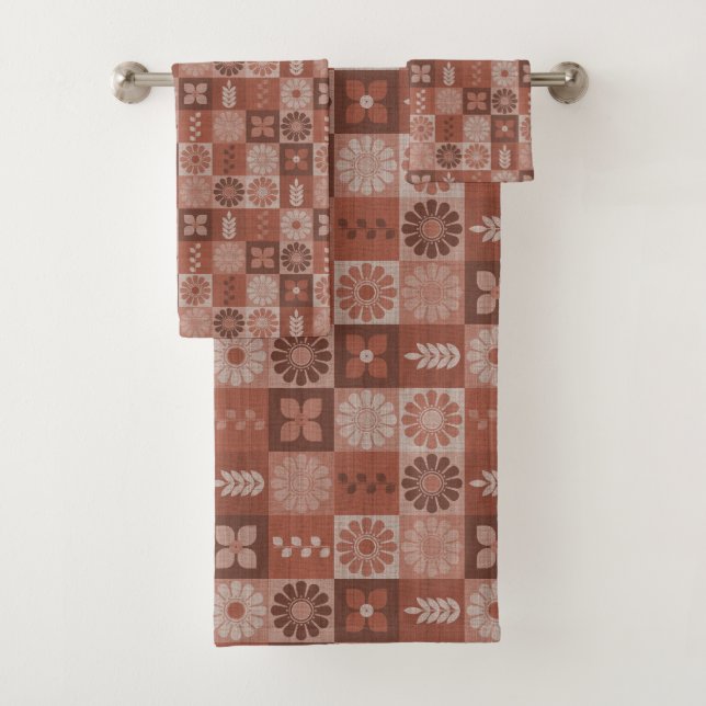Flores Rustic Brown Burlap Sale Toalla Set (In situ)