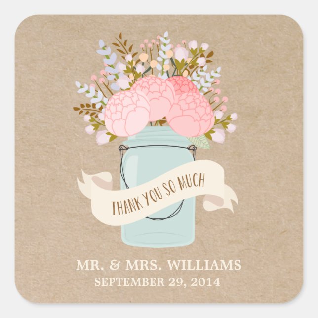 Flores rústicas | Pegatinas a favor (Anverso)