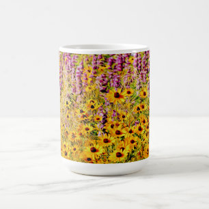 Flores salvajes amarillas y moradas Copa de café M
