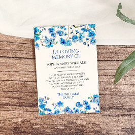 Flores salvajes azules Memoria simpática Tarjeta d