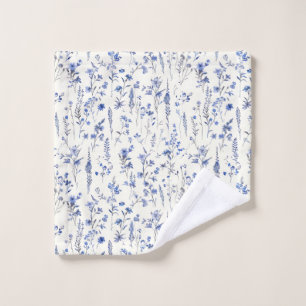 Flores salvajes azules y blancas de Boho