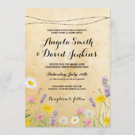 Flores salvajes Boda Vintage Invitación floral