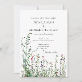 Flores salvajes boho elegante invitación a la boda