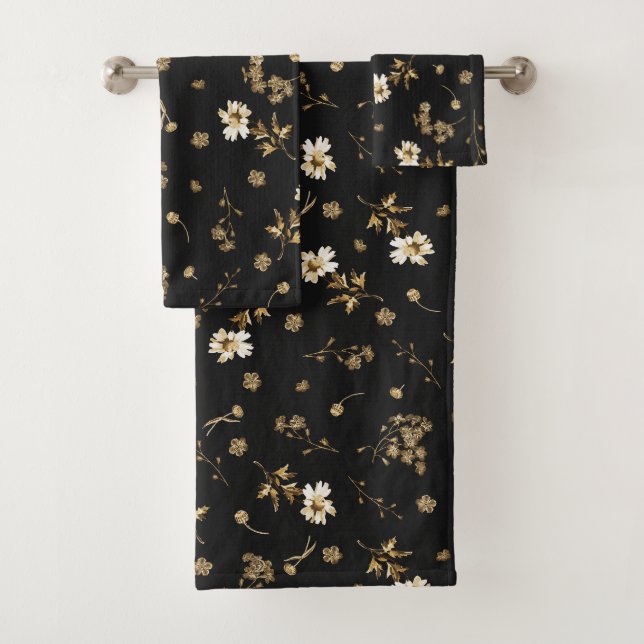 Flores salvajes de color beige puro en negro (In situ)