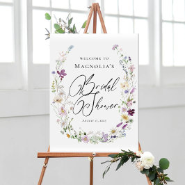 Flores salvajes de color de agua - Señal de bienve