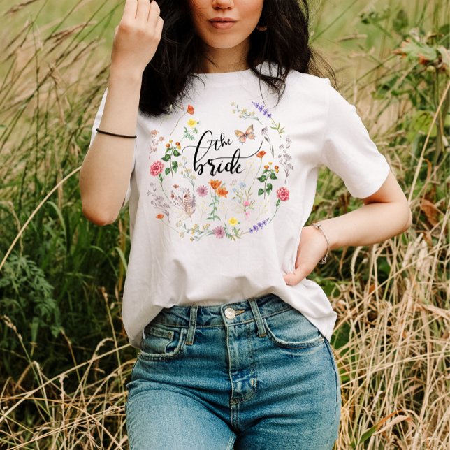 Flores salvajes de novia camiseta de mariposa vint (Subido por el creador)