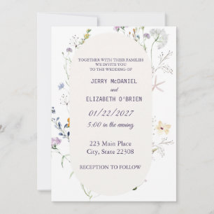 Flores salvajes de primavera elegante invitación a