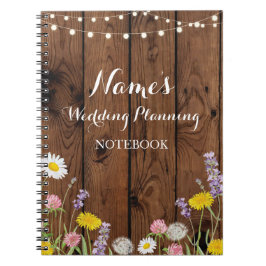 Flores salvajes del cuaderno que casan notas de