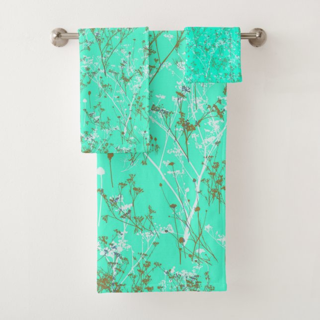 Flores salvajes elegantes y modernas en Aqua Blue (In situ)