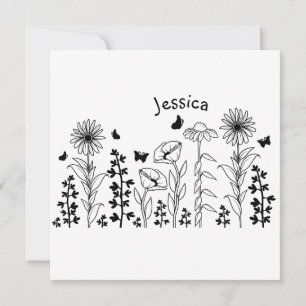 Flores salvajes en blanco y negro