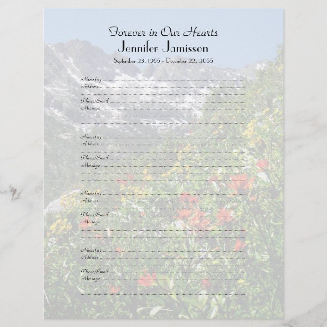 Flores salvajes en la página de Rótulo de relleno  (Anverso)