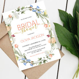 Flores salvajes Invitación a la ducha de novia