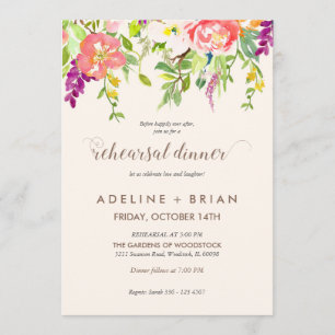 Flores salvajes que casan la invitación de la cena