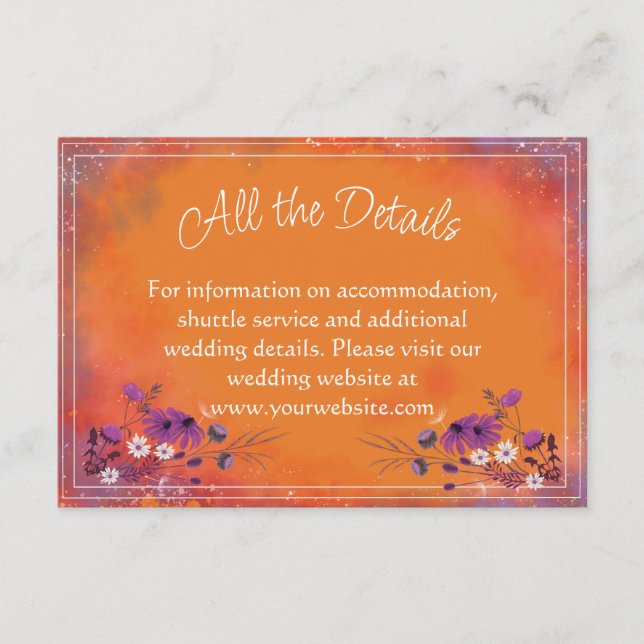 Flores salvajes Saffron Sky - tarjeta de recinto p (Anverso)