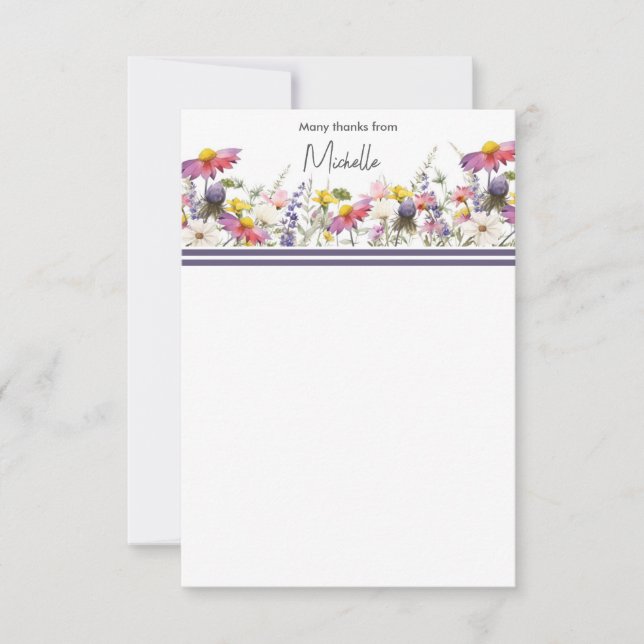 Flores salvajes Tarjeta de agradecimiento (Anverso)