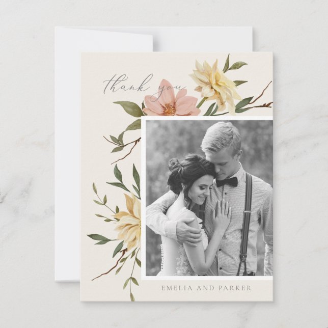 Flores salvajes - Tarjeta de agradecimiento (Anverso)