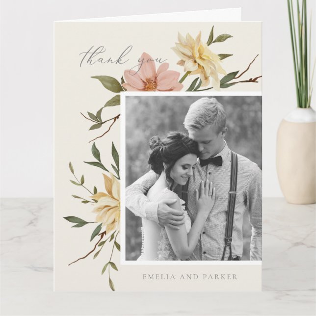 Flores salvajes - Tarjeta de agradecimiento (Anverso)