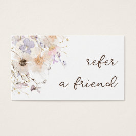 Flores secas elegante tarjeta de referencia