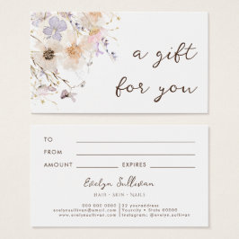 Flores secas, elegante tarjeta de regalo
