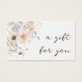 Flores secas, elegante tarjeta de regalo