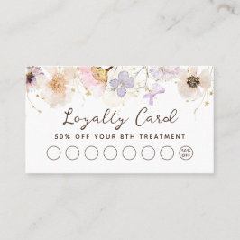 Flores secas tarjeta de fidelidad elegante