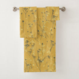 Flores silvestres abstractas modernas mostaza amar