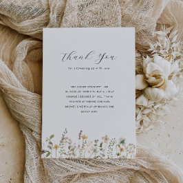 Flores silvestres acuáticas bebé ducha tarjeta de 