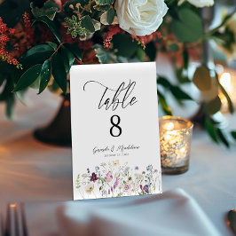 Flores silvestres acuáticas número de tabla boda