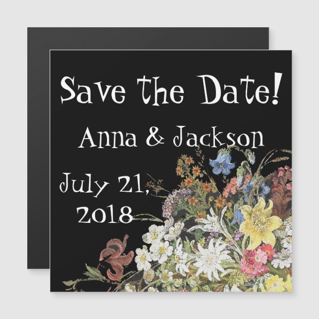 Flores silvestres alpinas Guardar tarjeta magnétic (Anverso/Reverso)