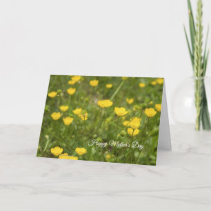 Flores silvestres amarillas tarjeta del día de la 