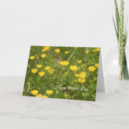 Flores silvestres amarillas tarjeta del día de la 