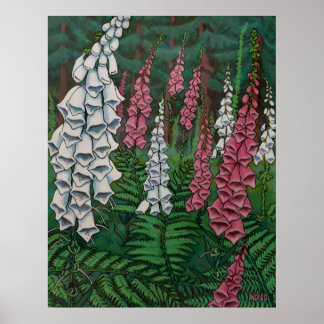 Flores silvestres Arte Imprimir Flores de Foxglove